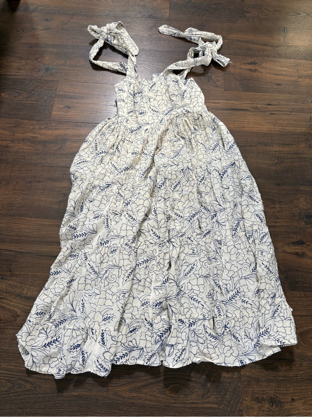 Mille Daphne Cream Floral Tie-Shoulder Maxi Dress
